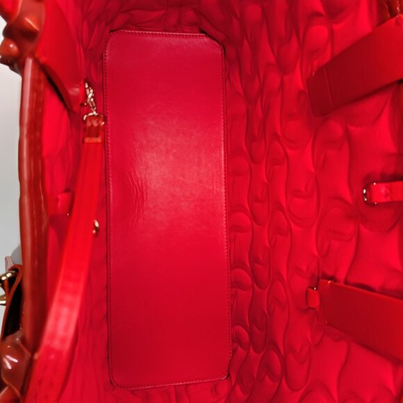 Christian Louboutin Orange Red Hall Logo-Embossed Leather Cabata Tote Bag - Picture 10 of 15